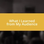 What I Learned from My Audience